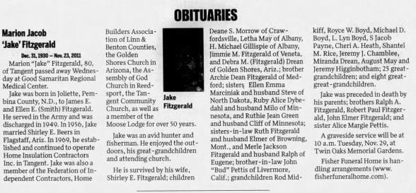 Clipping from Albany Democrat-Herald